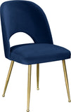 Logan Contemporary Dining Chair Set with Comfortable Foam Cushioning and Elegant Gold Legs