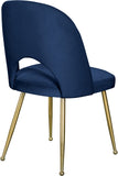 Logan Contemporary Dining Chair Set with Comfortable Foam Cushioning and Elegant Gold Legs