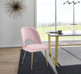 Logan Contemporary Dining Chair Set with Comfortable Foam Cushioning and Elegant Gold Legs