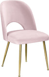 Logan Contemporary Dining Chair Set with Comfortable Foam Cushioning and Elegant Gold Legs