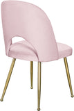 Logan Contemporary Dining Chair Set with Comfortable Foam Cushioning and Elegant Gold Legs