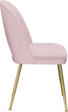 Logan Contemporary Dining Chair Set with Comfortable Foam Cushioning and Elegant Gold Legs