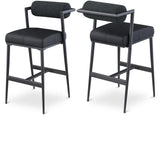 Stryker Counter Stools Set of 2 - Luxurious Boucle Fabric and Vegan Leather for Modern Spaces
