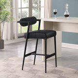 Stryker Counter Stools Set of 2 - Luxurious Boucle Fabric and Vegan Leather for Modern Spaces