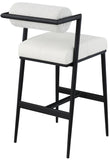 Stryker Counter Stools Set of 2 - Luxurious Boucle Fabric and Vegan Leather for Modern Spaces