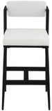 Stryker Counter Stools Set of 2 - Luxurious Boucle Fabric and Vegan Leather for Modern Spaces