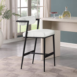 Stryker Counter Stools Set of 2 - Luxurious Boucle Fabric and Vegan Leather for Modern Spaces