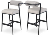 Stryker Counter Stools Set of 2 - Luxurious Boucle Fabric and Vegan Leather for Modern Spaces
