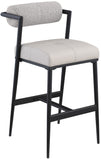 Stryker Counter Stools Set of 2 - Luxurious Boucle Fabric and Vegan Leather for Modern Spaces