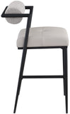 Stryker Counter Stools Set of 2 - Luxurious Boucle Fabric and Vegan Leather for Modern Spaces