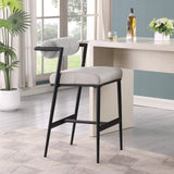 Stryker Counter Stools Set of 2 - Luxurious Boucle Fabric and Vegan Leather for Modern Spaces