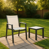 Nizuc - Outdoor Patio Dining Arm Chair With Gray Frame (Set of 2)