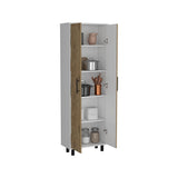 Tuhome Napoles Multistorage Pantry Cabinet with Five Interior Shelves, Double-Door Enclosed Storage, Modern Metal Handles and Legs, Space-Saving Tall Organizer for Kitchen, Laundry Room or Multifunctional Home Storage
