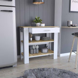 Tuhome Cala Kitchen Island 40 with Two Shelves, One Drawer, Four Legs, Modern and Functional Storage for Kitchen