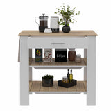 Tuhome Cala Kitchen Island 40 with Two Shelves, One Drawer, Four Legs, Modern and Functional Storage for Kitchen