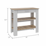 Tuhome Cala Kitchen Island 40 with Two Shelves, One Drawer, Four Legs, Modern and Functional Storage for Kitchen