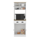 Albany Kitchen Pantry with Three-Door Cabinet, Smooth-Glide Drawer, Adjustable Interior Shelves and Side Display Storage, Multi-Level Organization for Appliances, Cookware and Daily Essentials for a Modern Functional Kitchen