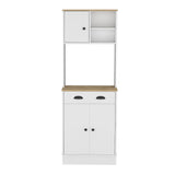Albany Kitchen Pantry with Three-Door Cabinet, Smooth-Glide Drawer, Adjustable Interior Shelves and Side Display Storage, Multi-Level Organization for Appliances, Cookware and Daily Essentials for a Modern Functional Kitchen