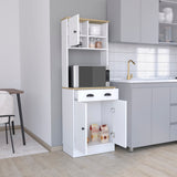 Albany Kitchen Pantry with Three-Door Cabinet, Smooth-Glide Drawer, Adjustable Interior Shelves and Side Display Storage, Multi-Level Organization for Appliances, Cookware and Daily Essentials for a Modern Functional Kitchen