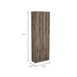 Tuhome Lambardi Tall Multistorage Cabinet with Double Door Design, Five Deep Interior Shelves, Freestanding Vertical Storage Solution for Kitchens, Laundry Rooms, Bedrooms or Utility Areas to Maximize Home Organization