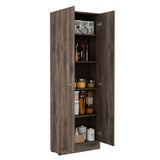 Tuhome Lambardi Tall Multistorage Cabinet with Double Door Design, Five Deep Interior Shelves, Freestanding Vertical Storage Solution for Kitchens, Laundry Rooms, Bedrooms or Utility Areas to Maximize Home Organization