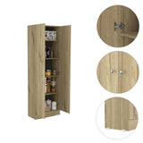 Tuhome Lambardi Tall Multistorage Cabinet with Double Door Design, Five Deep Interior Shelves, Freestanding Vertical Storage Solution for Kitchens, Laundry Rooms, Bedrooms or Utility Areas to Maximize Home Organization