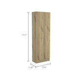 Tuhome Lambardi Tall Multistorage Cabinet with Double Door Design, Five Deep Interior Shelves, Freestanding Vertical Storage Solution for Kitchens, Laundry Rooms, Bedrooms or Utility Areas to Maximize Home Organization