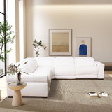 Yohan Reclining Sectional Sofa - White Boucle