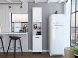 Tuhome Hobart Pantry with Four Legs, Two Cabinets, Two Open Shelves, Adjustable Legs, Modern Storage Solution for Kitchen