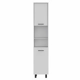 Tuhome Hobart Pantry with Four Legs, Two Cabinets, Two Open Shelves, Adjustable Legs, Modern Storage Solution for Kitchen