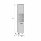 Tuhome Hobart Pantry with Four Legs, Two Cabinets, Two Open Shelves, Adjustable Legs, Modern Storage Solution for Kitchen