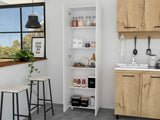 Baleare Pantry Cabinet, Five Interior Shelves, Four Legs