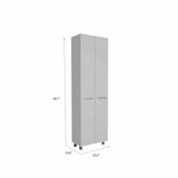 Tuhome Baleare Pantry Cabinet with Five Interior Shelves, Double Door Cabinet, Four Legs, Elegant White Finish for Bedroom, Living Room, or Office Storage