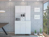 Tuhome Della 90 Kitchen Pantry with One Drawer, Multiple Cabinets, Two Open Shelves, Modern Design for Kitchen Organization