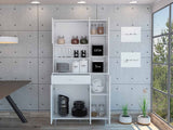 Tuhome Della 90 Kitchen Pantry with One Drawer, Multiple Cabinets, Two Open Shelves, Modern Design for Kitchen Organization