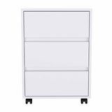 Tuhome Artemisa 3 Drawer Filing Cabinet with Four Casters, Superior Top, Mobile or Stationary Storage Solution for Office