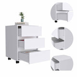 Tuhome Artemisa 3 Drawer Filing Cabinet with Four Casters, Superior Top, Mobile or Stationary Storage Solution for Office