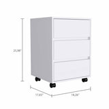 Tuhome Artemisa 3 Drawer Filing Cabinet with Four Casters, Superior Top, Mobile or Stationary Storage Solution for Office