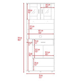 Tuhome Capienza Pantry Cabinet with Double Door Hutch, Spacious Drawer, Multi-Level Storage, Side Spice Shelves, Cable Management, Modern Kitchen Organizer for Small Appliances and Everyday Essentials