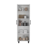Tuhome Napoles Multistorage Pantry Cabinet with Five Interior Shelves, Double-Door Enclosed Storage, Modern Metal Handles and Legs, Space-Saving Tall Organizer for Kitchen, Laundry Room or Multifunctional Home Storage