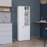 TUHOME Konik 67-Inch High Storage Cabinet Kitchen Pantry with Three Interior Doors, Three Exterior Shelves, Space-Saving Vertical Organization for Food, Utensils and Household Essentials, Modern Multi-Use Storage Unit