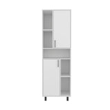 Bryce Pantry Cabinet with Two Doors and Multiple Storage Compartments, Tall Freestanding Kitchen Storage Unit for Dry Goods, Cookware, Small Appliances, and Dishes, Modern Cabinet with Concealed and Open Storage