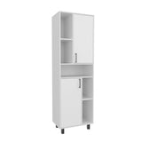 Bryce Pantry Cabinet with Two Doors and Multiple Storage Compartments, Tall Freestanding Kitchen Storage Unit for Dry Goods, Cookware, Small Appliances, and Dishes, Modern Cabinet with Concealed and Open Storage