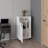 Bryce Base Cabinet, Compact Organizer with One Door, Multiple Open Shelves, and Top Display Space, Modern Freestanding Storage Cabinet for Books, Accessories, and Everyday Essentials, Ideal for Small Rooms