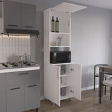 Bombona 80" High Double Cabinet Kitchen Pantry with Six Spacious Shelves, Appliance Storage Hutch, Pull-Up Gas Spring Door, Large Base Cabinet for Kitchen, Garage, Laundry or Home Organization