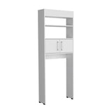 TUHOME Madrid Over The Toilet Cabinet with Double Door Storage, Two Spacious Shelves, Space-Saving Bathroom Organizer for Toiletries, Towels and Essentials, Modern Freestanding Design.