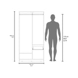 Alder Freestanding Bedroom Armoire Storage Wardrobe Cabinet Designed to Bring Style and Superior Functionality Featuring Two Access Doors One Smooth Pull-Out Drawer and Interior Hanging Rods for Organization