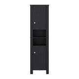 Vanessa Bathroom Cabinet with Auxiliary Storage, Modern Freestanding Organizer with Open Shelves and Closed Cabinet, Space-Saving Bathroom Storage Solution for Small Spaces, Wengue Finish