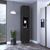 Tuhome Hobart Pantry with Four Legs, Two Cabinets, Two Open Shelves, Adjustable Legs, Modern Storage Solution for Kitchen