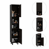 Tuhome Hobart Pantry with Four Legs, Two Cabinets, Two Open Shelves, Adjustable Legs, Modern Storage Solution for Kitchen
